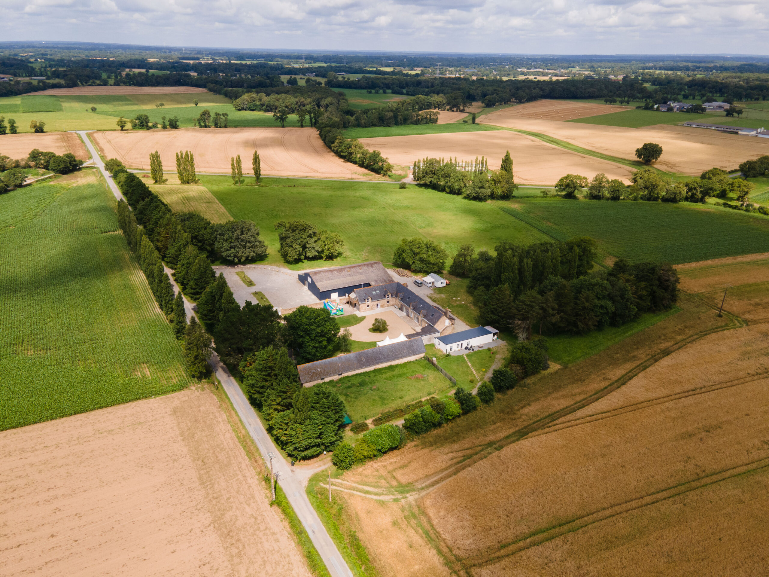 Vue aérienne Lieu de Réception Bretagne Sud Domaine de Breritz, Caden